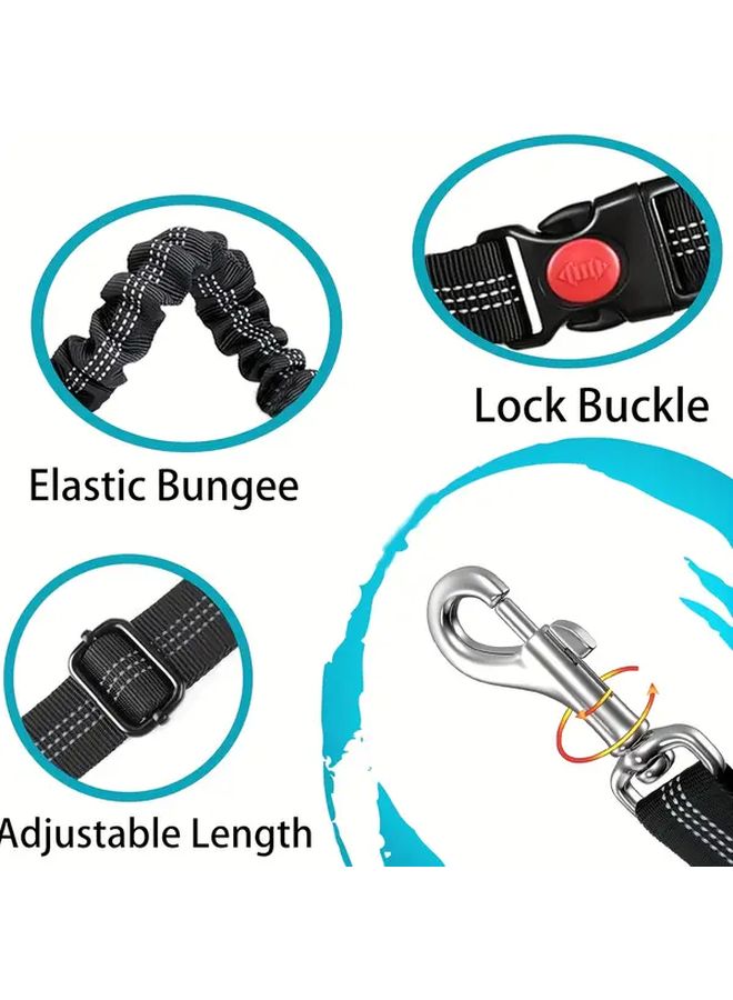 Black 2 In 1 Pet Car Belt Safety Harness For Small Medium Large Dogs Adjustable Strap Durable Nylon Material Hand Wash Only - Image 4