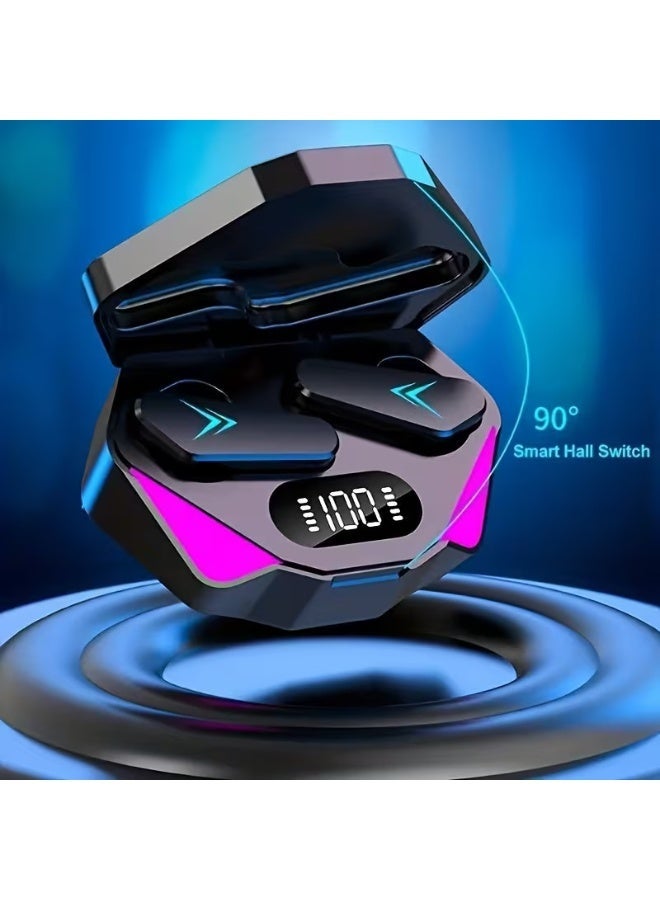 سماعات أذن لاسلكية جديدة للألعاب مزودة بشاشة LED وأزرار تحكم وتصميم مستوحى من الأنمي - متوافقة مع نظامي iOS/Android، صوت محمول، استماع موسيقى، سماعات أذن عصرية، إكسسوارات أنيقة، تحكم باللمس، سماعات داخل الأذن، لمستخدمي أندرويد، لمستخدمي iOS - Image 2