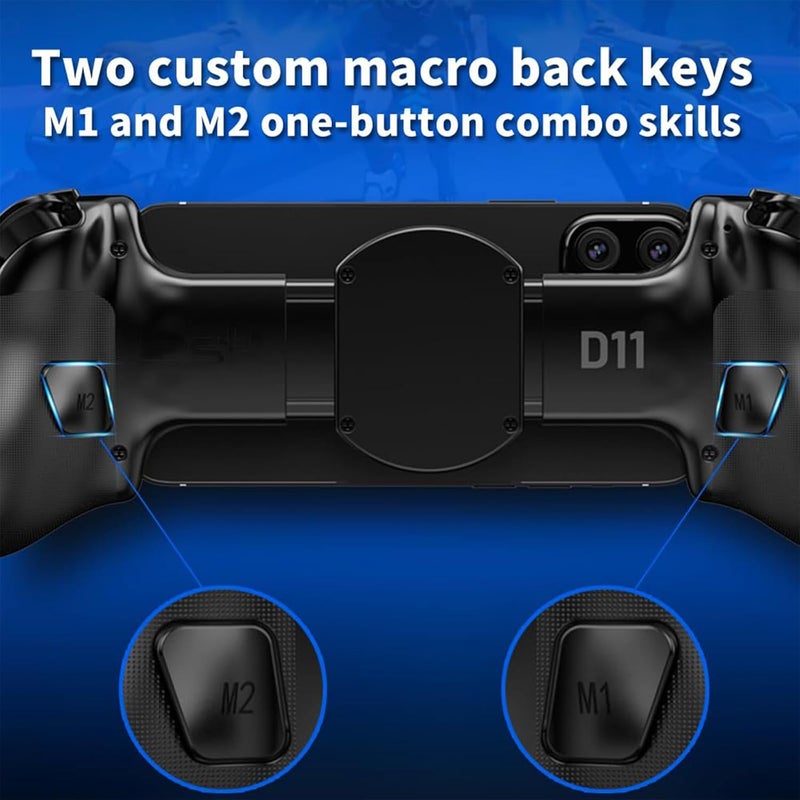 Mobile Game Controller for iPhone/iPad/Android/Tablet/Switch /PS3/PS4/PC, Replacement for PS Portal, Wireless Gamepad with Hall Effect Joystick & Trigger/Back Key/Turbo/Support Streaming/Cloud Gaming - Image 4