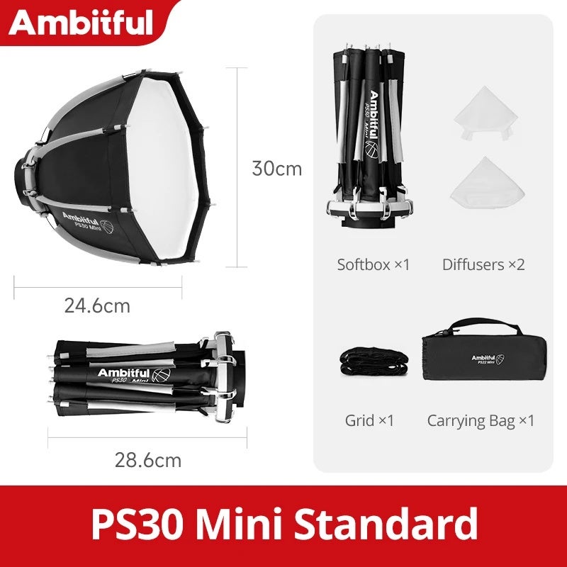 أمبيتيفول صندوق إضاءة ناعم Ambitful, PS30 Mini Bowens - Image 1