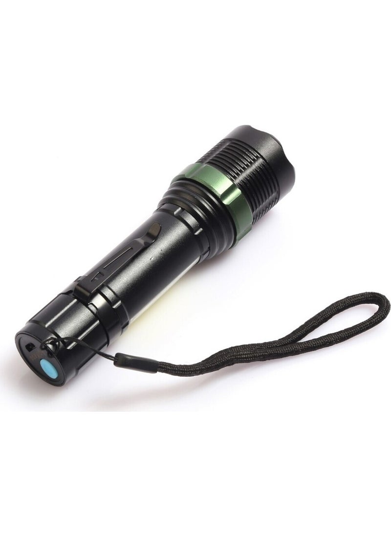 Gold Silver GS-500 USB Rechargeable T6 LED Flashlight  - Image 3
