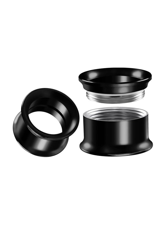 BIG GAUGES Pair of Internally Threaded Surgical Steel Black Double Flared Piercing Jewelry Stretcher Ear Plug Earring Lobe Tunnel, Stainless Steel,Steel, - Image 1