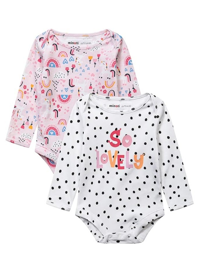 مينوتي Minoti Girls 2Pk Bodysuits Baby and Toddler Sleepers - Image 1