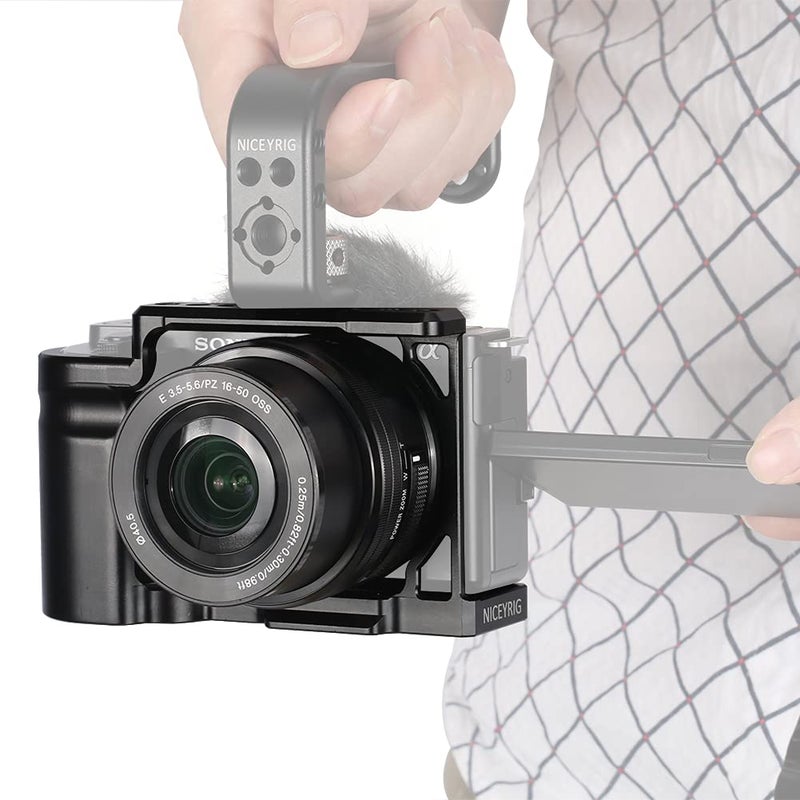 NICEYRIG قفص NICEYRIG لكاميرا Sony ZV-E10 للتدوين، مع مقبض من الألمنيوم - 469 - Image 4