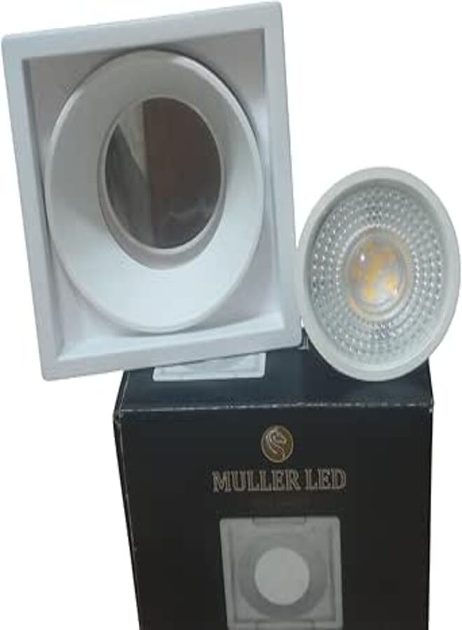 Square Submersible LED Spotlight, Modern Ceiling Light with Adjustable Spot, White Light, 1 PCS, Waterproof Design for Indoor & Outdoor Use