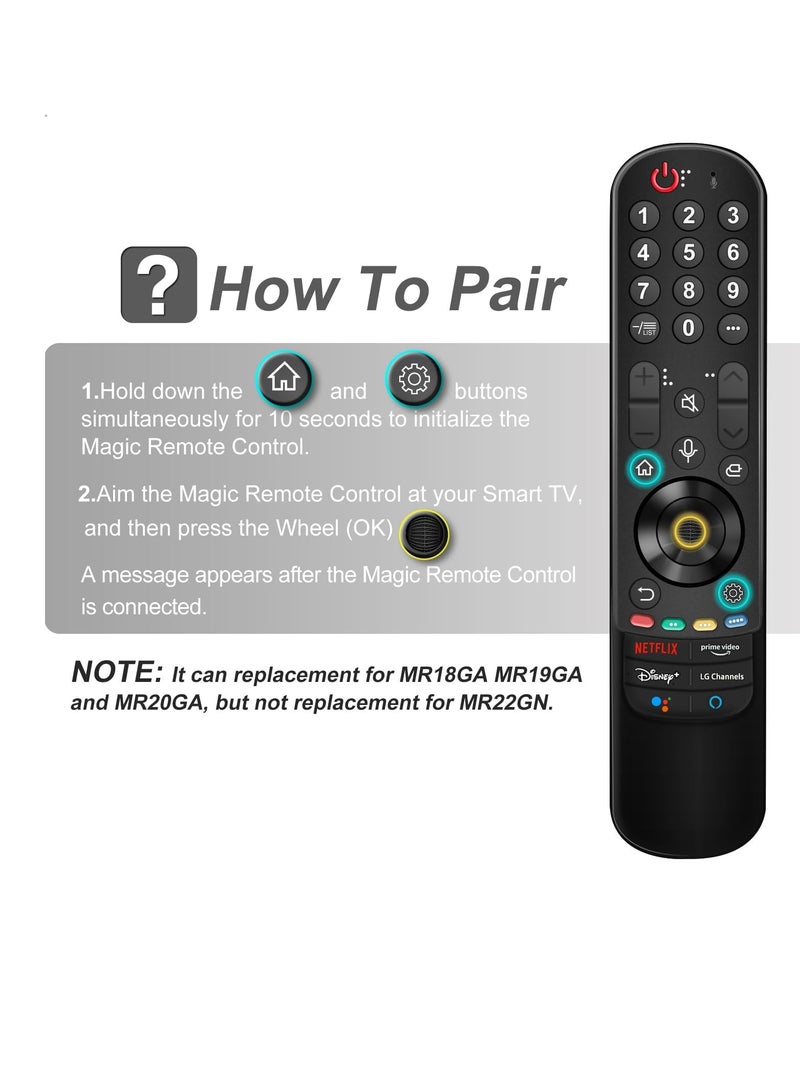ELTRAZONE Replacement Voice Remote Control for LG Smart TV - Magic Remote with Pointer and Voice Function, Compatible with LG OLED, QNED, NanoCell, UHD, 4K, and 8K Smart TVs - Image 5