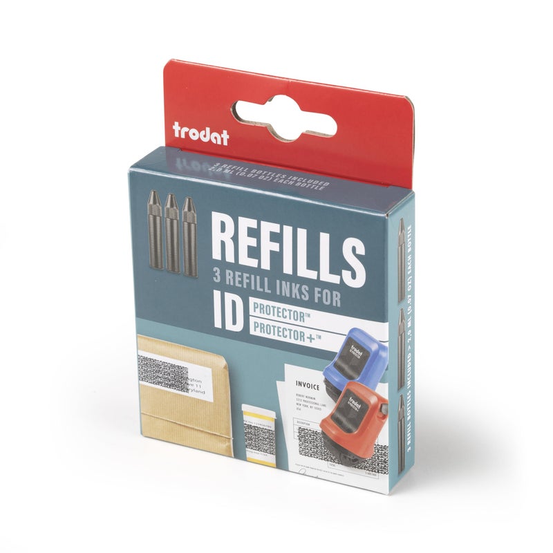 Trodat Refill Inks for ID Protector+ & ID Protector â€“ Identity Theft Protection Roller Stamp Refill Inks â€“ 3 Refill Ink Pack - Image 1