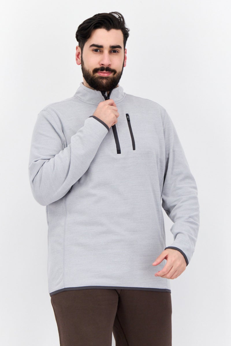 Avalanche Men Sportswear Fit Long Sleeve Training Sweatshirt, Grey - Image 1