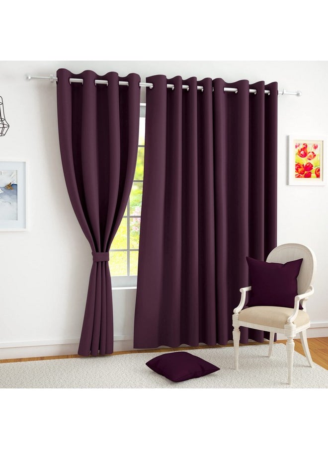 Story@Home - Story@Home Blackout Door Curtains 7 Feet Long Set of 2 | Plain Design Door Curtain | Thermal Insulated Curtains | 100% Room Darkening Curtains | Door Curtains for Living Room | (116 x 215 cm, Purple) - Image 1