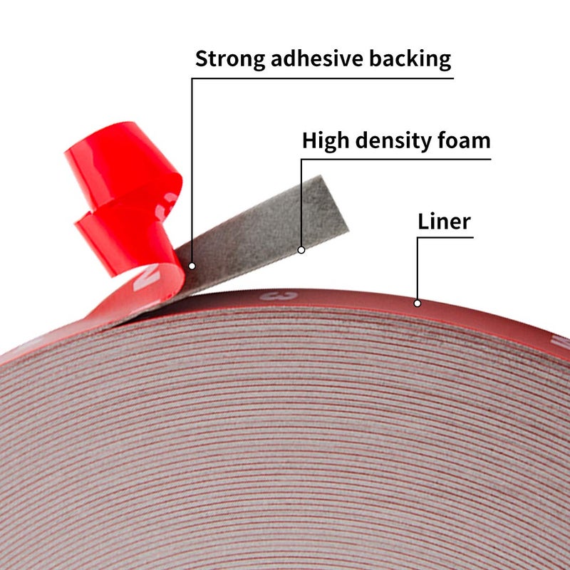 ToLanbbt Double Sided Tape Heavy Duty Waterproof Mounting Adhesive Tape Foam Tape for LED Strip Lights Home Decoration Office Decorations (108Ft x 0.59" x 0.03") - Image 3