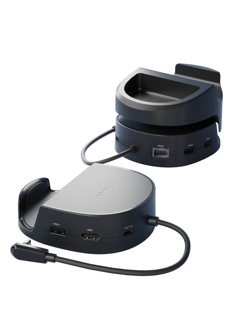 Syntech Mini Dock Compatible with Steam Deck/Steam Deck OLED/ROG Ally, 6-in-1 Docking Station with HDMI 2.0 4K@60Hz, Gigabit Ethernet, 3 x USB 3.0, PD Charging Stable Round Doc & Syntech Protective Case Compatible with Steam Deck Accessories Console OLED/LCD, All-Round Protection with Non-Slip Thumb Grips, Silicone Cover for Enhanced Fit and Alignment-Navy BlueBundle - Image 2