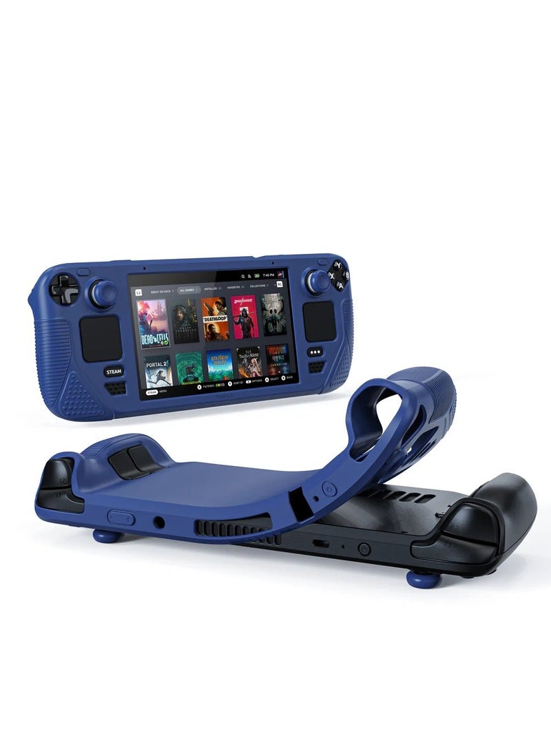 Syntech Mini Dock Compatible with Steam Deck/Steam Deck OLED/ROG Ally, 6-in-1 Docking Station with HDMI 2.0 4K@60Hz, Gigabit Ethernet, 3 x USB 3.0, PD Charging Stable Round Doc & Syntech Protective Case Compatible with Steam Deck Accessories Console OLED/LCD, All-Round Protection with Non-Slip Thumb Grips, Silicone Cover for Enhanced Fit and Alignment-Navy BlueBundle - Image 3