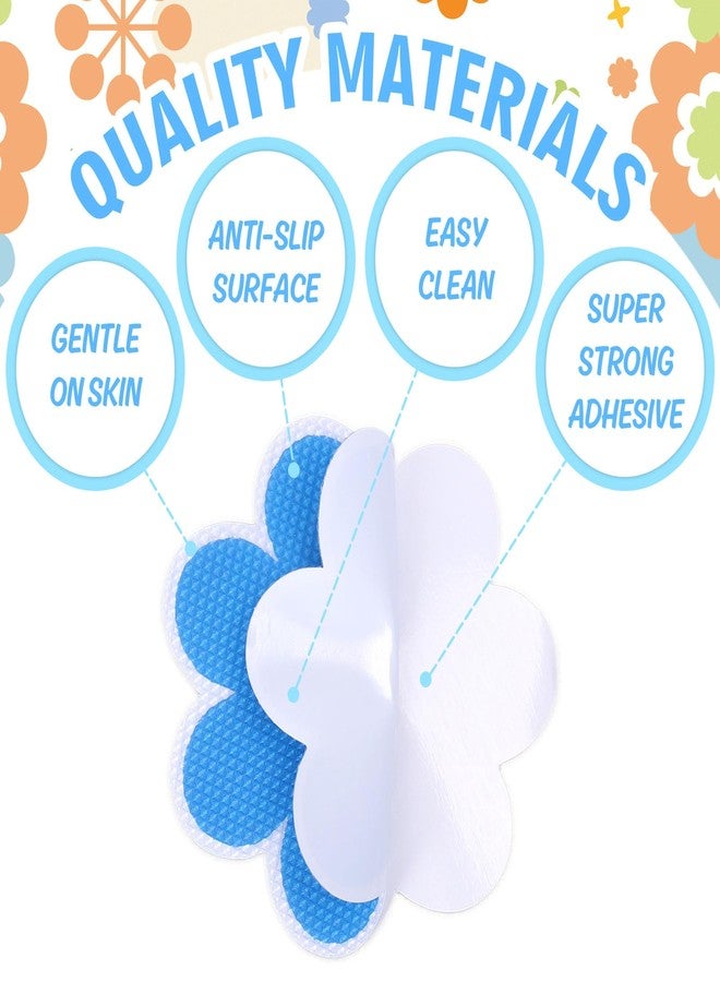 Whaline 20Pcs Daisy Flower Bathroom Non Slip Stickers Waterproof Anti Slip Bathtub Treads with Scraper Bathroom Decorative Adhesive Decals for Shower - Image 4