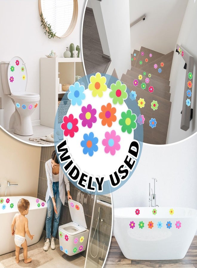 Whaline 20Pcs Daisy Flower Bathroom Non Slip Stickers Waterproof Anti Slip Bathtub Treads with Scraper Bathroom Decorative Adhesive Decals for Shower - Image 5