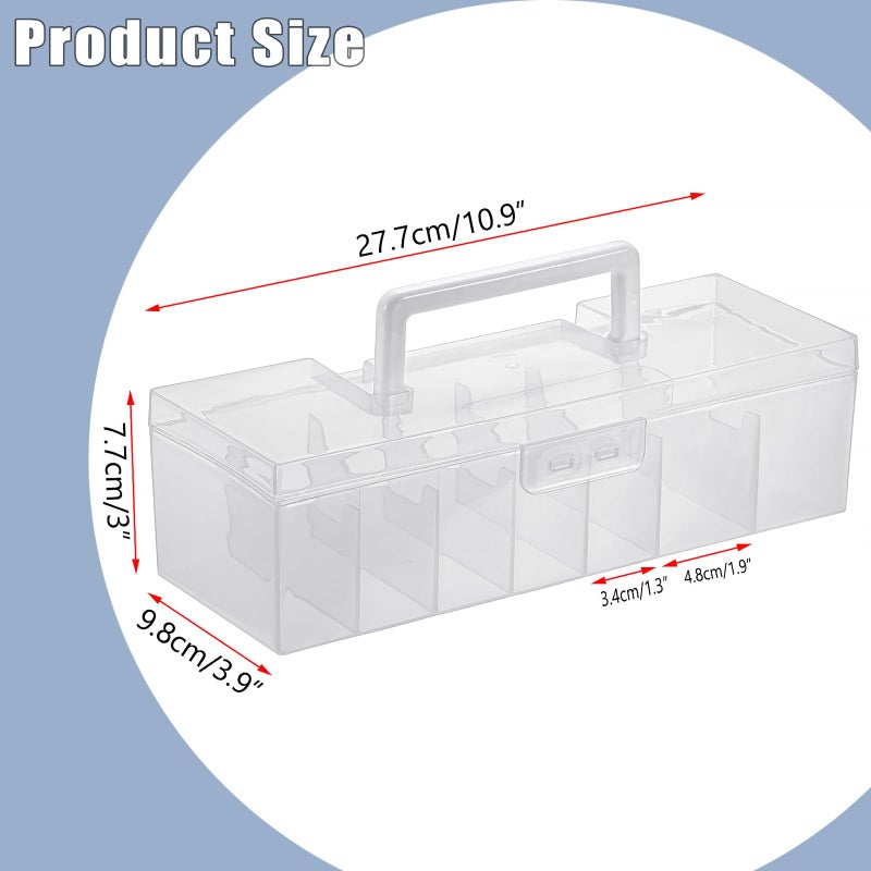 OwnMy 2 Plastic Trading Card Storage Boxes Clear Plastic Card Storage Cases with Dividers, Portable Baseball Cards Organizer Box for Football Sports MTG TCG Cards - Image 2