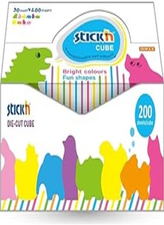 Stick'n Hopax-stick'n 21791 30 Fun Shapes Die Cut Mini Animals Cubes 200-Sheet 