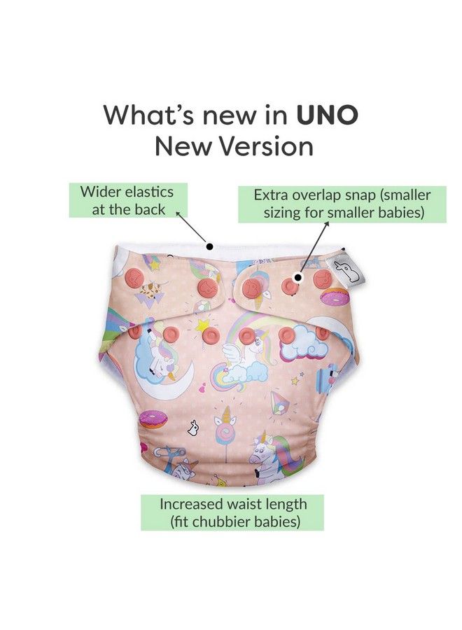 Superbottoms Uno Freesize Cloth Diaper ; Cloth Diaper For Babies 3M To 3Y ; Washable & Reusable Cloth Diaper ; Comes With Cloth Diaper Inserts ; 1 Organic Cotton Soaker + 1 Booster ; Unicorn - Image 5