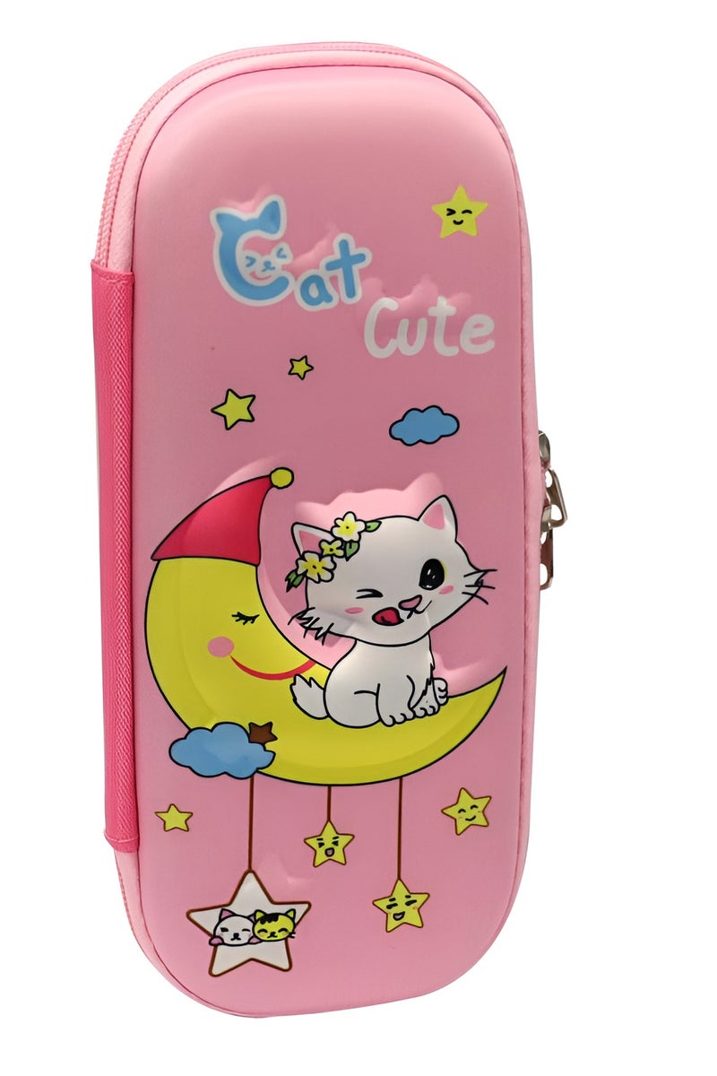 ROCO Hard Pencil Case Cat Cute · Pink/Yellow - Image 2