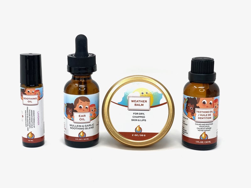 Punkin Butt Teething Comfort Pack - Teething Oil, Ear Oil, Lavender Soothing Oil, and Weather Balm - Image 1