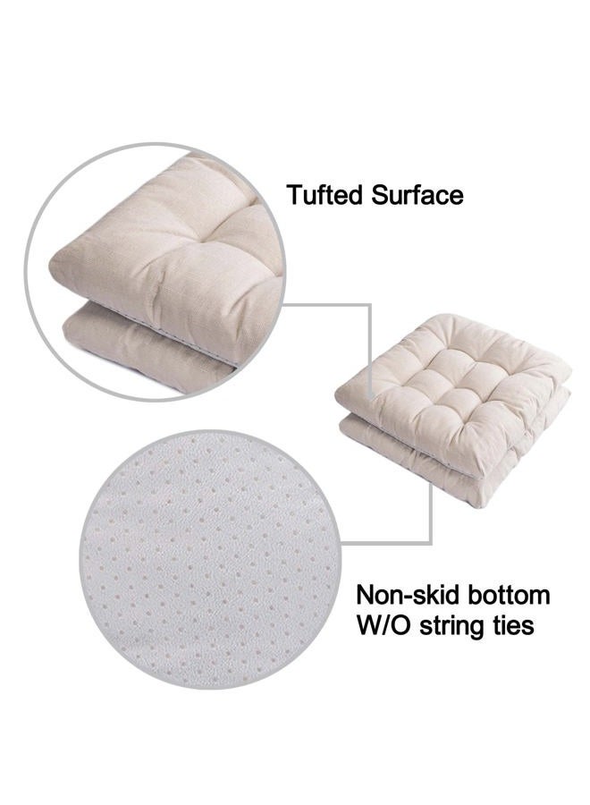 SEKUMDAN Patio Chair Cushions 20" x 20" Chair Cushion Set of 2 Comfortable Furniture Seat Pads for Indoor Outdoor Wickers Rocking Kitchen Chairs (2, Cream) - Image 5