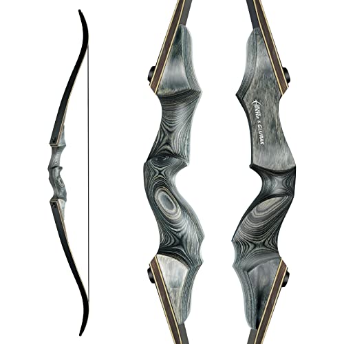 GLURAK Black Hunter Takedown Recurve Bow, 60" Right Handed with Ergonomic Design for Adults Beginners to Advanced Outdoor Practice & Hunting (45 lb, Right Hand) - Image 1