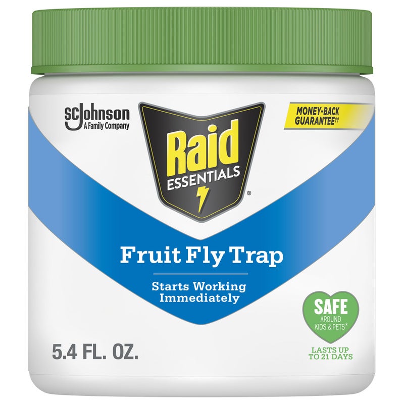 Raid Essentials Fruit Fly Trap for Indoors, Made with Essential Oils, Child and Pet Safe, 5.4 oz - Image 1