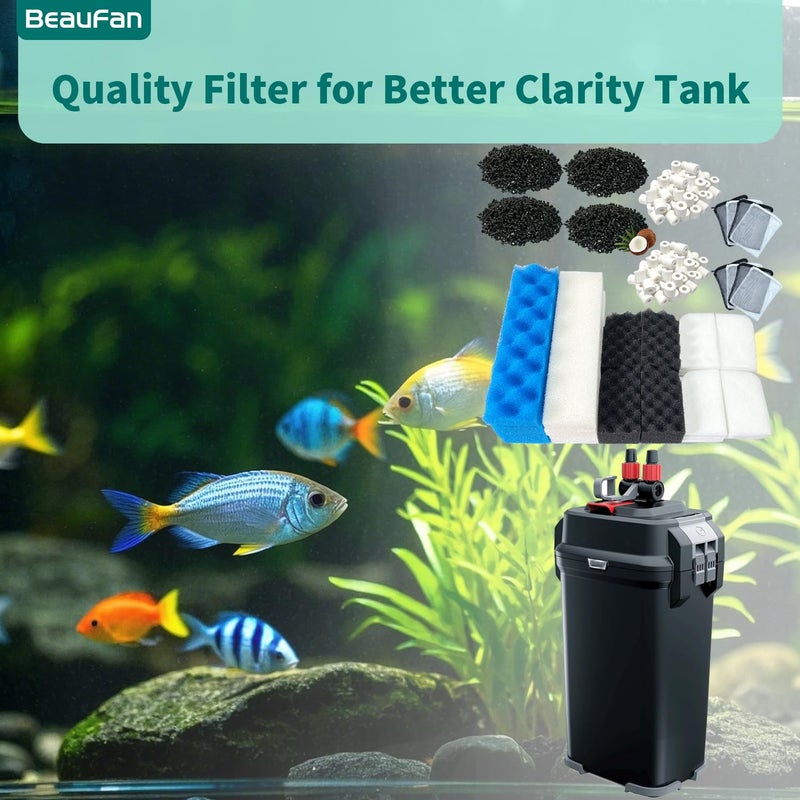 beaufan 38 Pack Filter Media Kit for Fluval 406/407 Canister Filters, Replacement Bio Foam, Activated Carbon & Ceramic Rings (2 Sets Maintenance Bundle) - Image 5