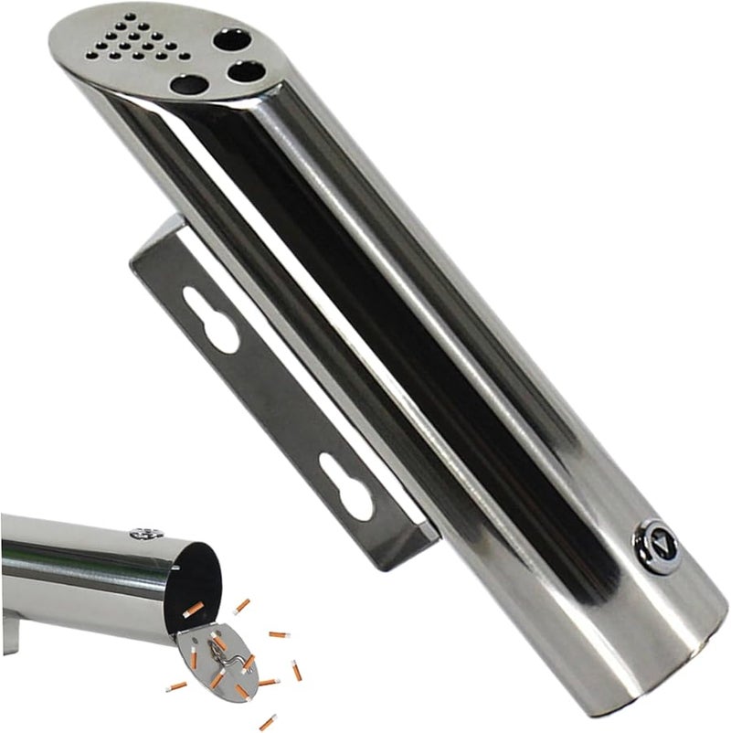 30cm Stainless Steel Wall Mounted Ashtray Outdoor Waterproof Cigarette Bin for Hotel Lobby Garden Public Area - Image 3