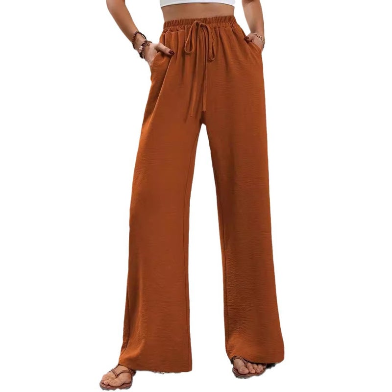 Women's Solid Color Wide Leg Pants - Image 5