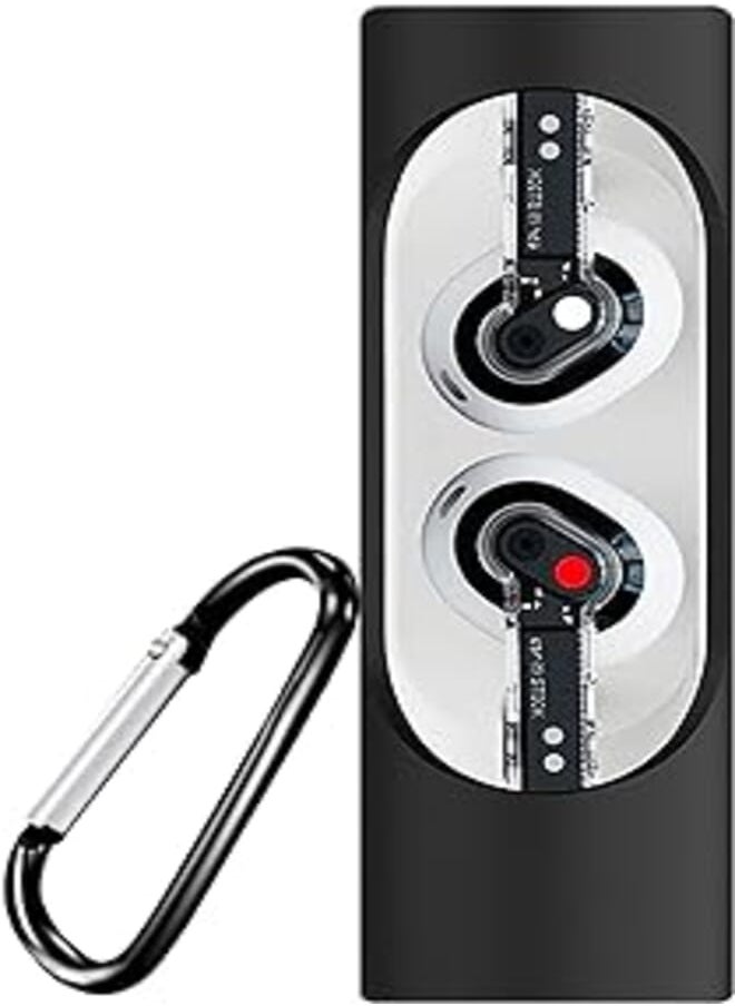 USTIYA USTIYA Case for Nothing Ear Stick Case Silicone Protective Cover Case with Keychain Carabiner Headphone Accessories (Black) 