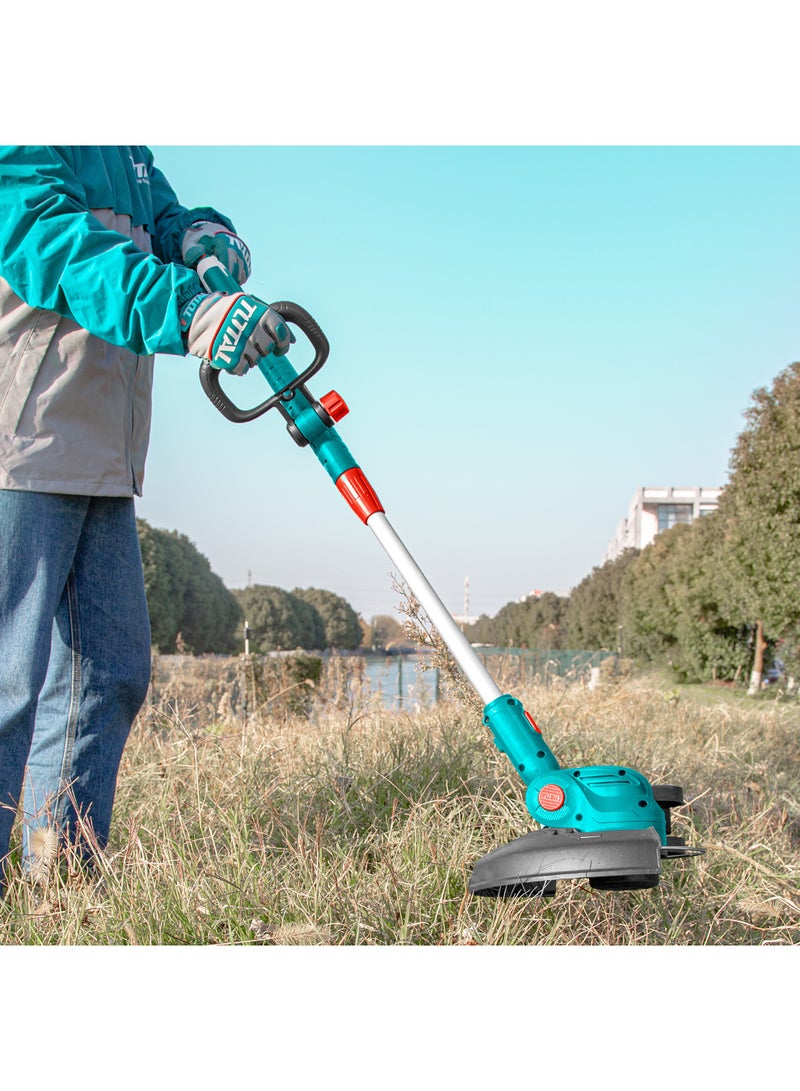 TOTAL 20V Cordless Grass Trimmer & Edger (300mm Cutting Width) - 8200RPM String Trimmer with In-Line Edging Wheel, 1.6mm Twisted Line, 2.0Ah Battery & Charger - TGTLI203285 - Image 4