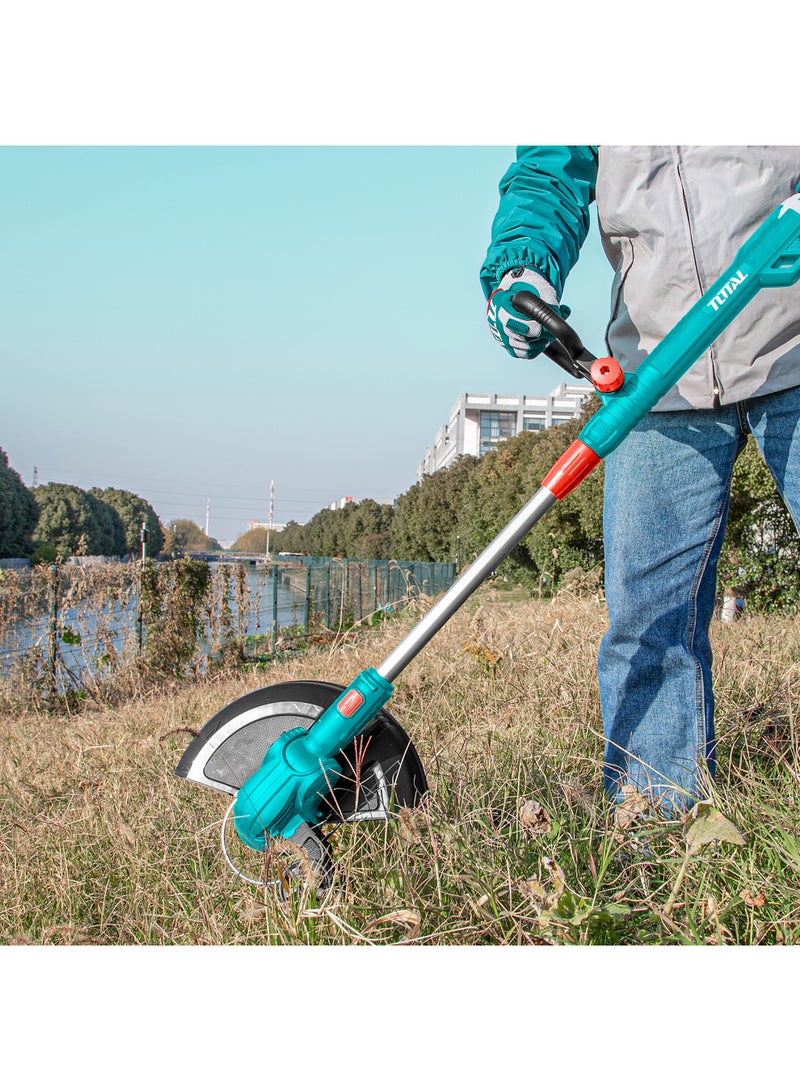 TOTAL 20V Cordless Grass Trimmer & Edger (300mm Cutting Width) - 8200RPM String Trimmer with In-Line Edging Wheel, 1.6mm Twisted Line, 2.0Ah Battery & Charger - TGTLI203285 - Image 5