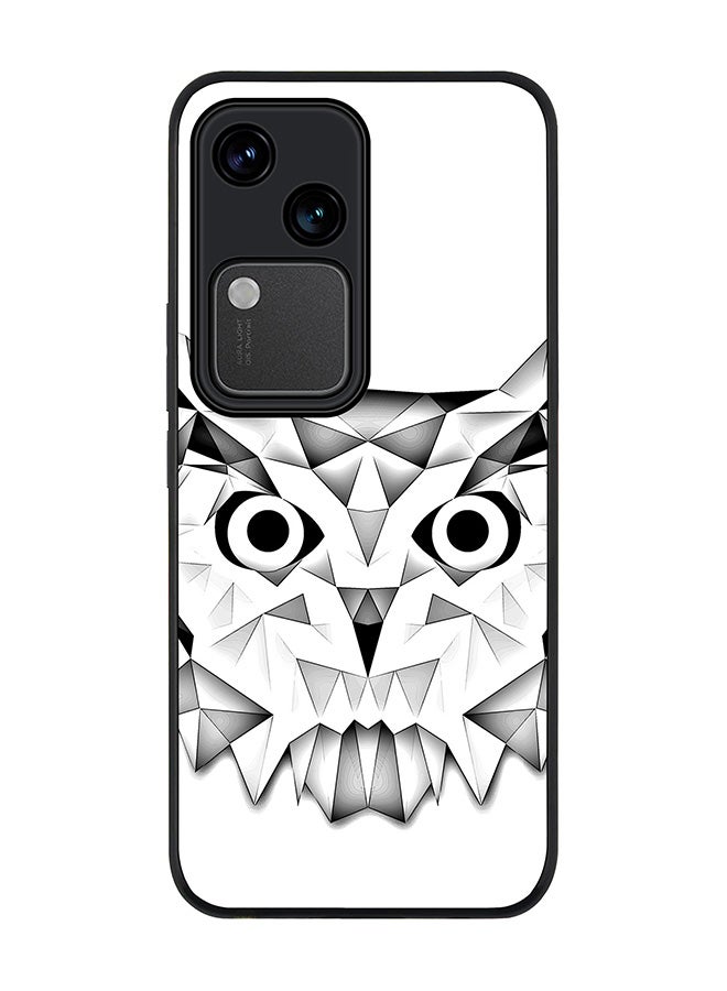 Stylizedd Rugged Black edge case for Vivo V30 5G, Slim fit Soft Case Flexible Rubber Edges Anti Drop TPU Gel Thin Cover -  Poly Owl - Image 1