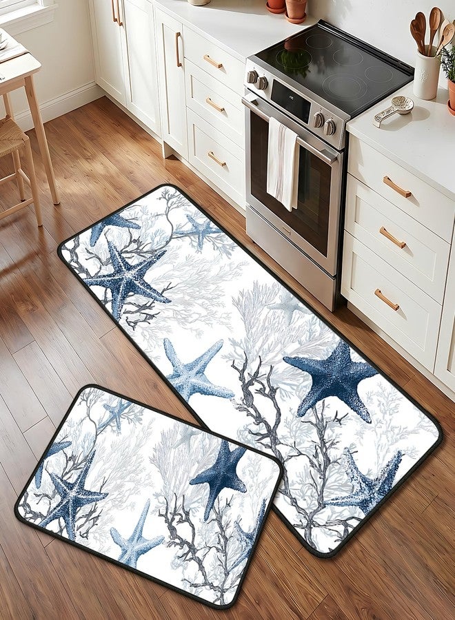 seewan Kitchen Floor Mats Set of 2, Cushioned Anti-Fatigue Kitchen Rugs, 17" x 28" + 17" x 47", Comfort Standing Mat for Kitchen Sink, Laundry Room and Home Use - Image 1