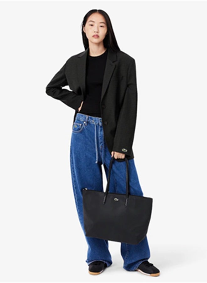 LACOSTE - Lacoste Women's Concept Fashion Versatile Large Zipper Tote Bag Tote Bag Shoulder Bag Large Size Black - Image 1