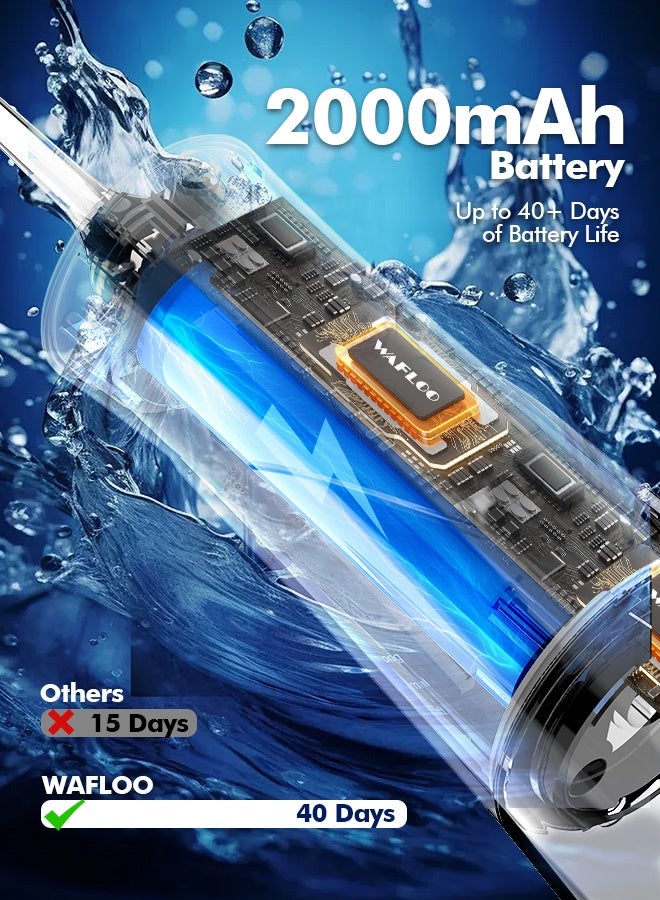 WAFLOO Water Flossers for Teeth - 5 Modes, 6 Flossing Tips, Rechargeable Cordless Portable 300ML Larger Tank Electric Waterflosser Cleaner IPX7 Waterproof Floss Cleaning Teeth Pick for Home Travel - Image 5