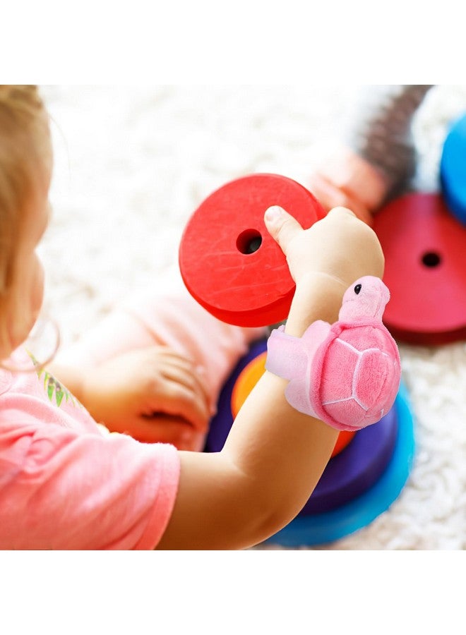 TOYANDONA 2Pcs Animal Slap Bracelets For Kids, Stuffed Animal Plush Slap Bracelets Bulk, Plush Turtle Wrist Slap Band Toy For Girls Boys Birthday Party Favors - Image 4