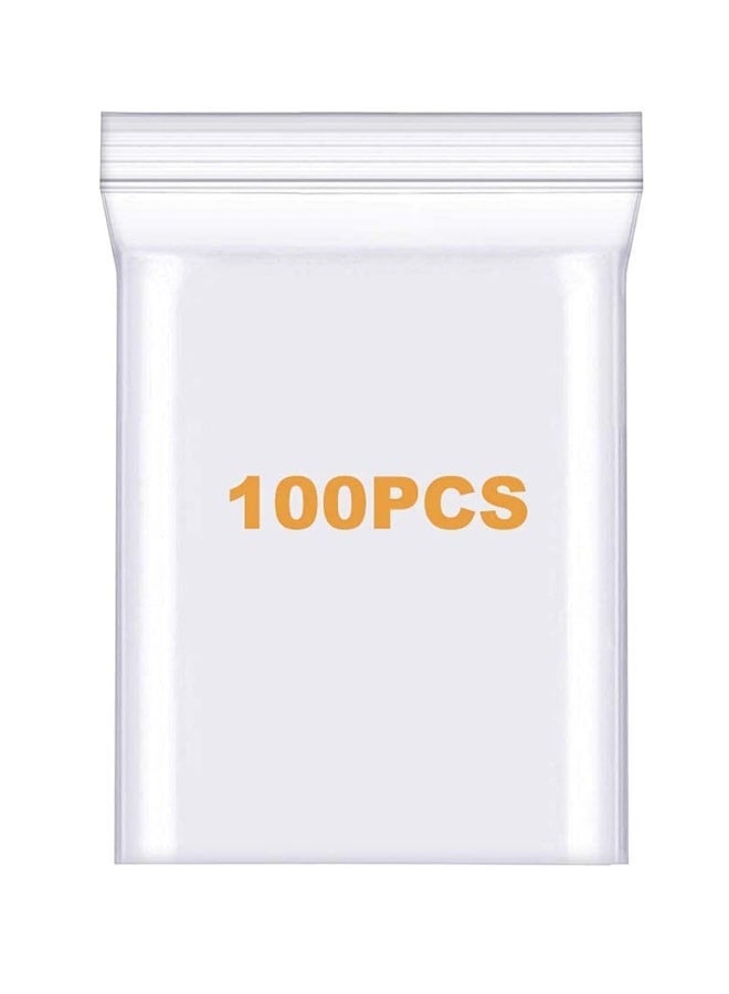 100 Count Quart Clear Reclosable Zip Plastic Poly Bags 9 X 12 with Heavy Duty Plastic Resealable Lock Seal Zipper Bags for Photo, Jewelry, Bakery, Treats, Party Favors