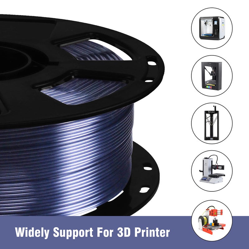 BBLIFE Silk Acid Blue PLA Peacock Blue Pearlescent Shining 3D Printing Material, 1kg 2.2lbs 1.75mm 3D Plastic Material, Widely Support for FDM 3D Printer, Easy to Print - Image 3