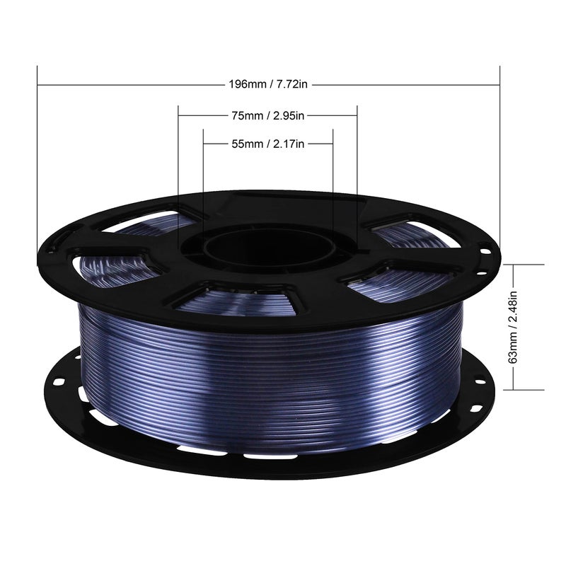 BBLIFE Silk Acid Blue PLA Peacock Blue Pearlescent Shining 3D Printing Material, 1kg 2.2lbs 1.75mm 3D Plastic Material, Widely Support for FDM 3D Printer, Easy to Print - Image 4