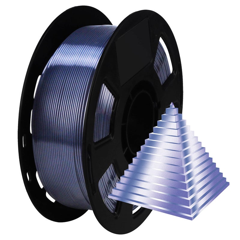 BBLIFE Silk Acid Blue PLA Peacock Blue Pearlescent Shining 3D Printing Material, 1kg 2.2lbs 1.75mm 3D Plastic Material, Widely Support for FDM 3D Printer, Easy to Print - Image 1