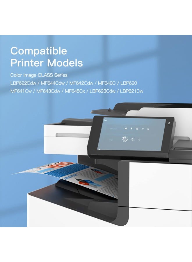 GPC Image مجموعة خراطيش حبر متوافقة 054 بديل لـ Canon 054 CRG-054 054H تعمل مع طابعة Color ImageClass MF644Cdw LBP622Cdw MF642Cdw MF640C LBP620 (1B 1C 1M 1Y، 4 عبوات) - Image 2