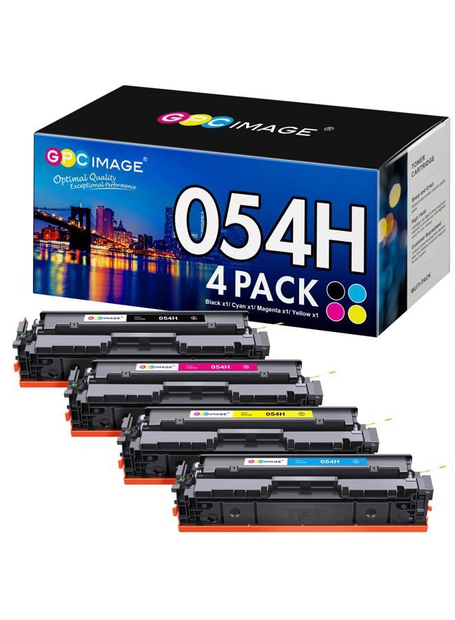 GPC Image مجموعة خراطيش حبر متوافقة 054 بديل لـ Canon 054 CRG-054 054H تعمل مع طابعة Color ImageClass MF644Cdw LBP622Cdw MF642Cdw MF640C LBP620 (1B 1C 1M 1Y، 4 عبوات) - Image 1