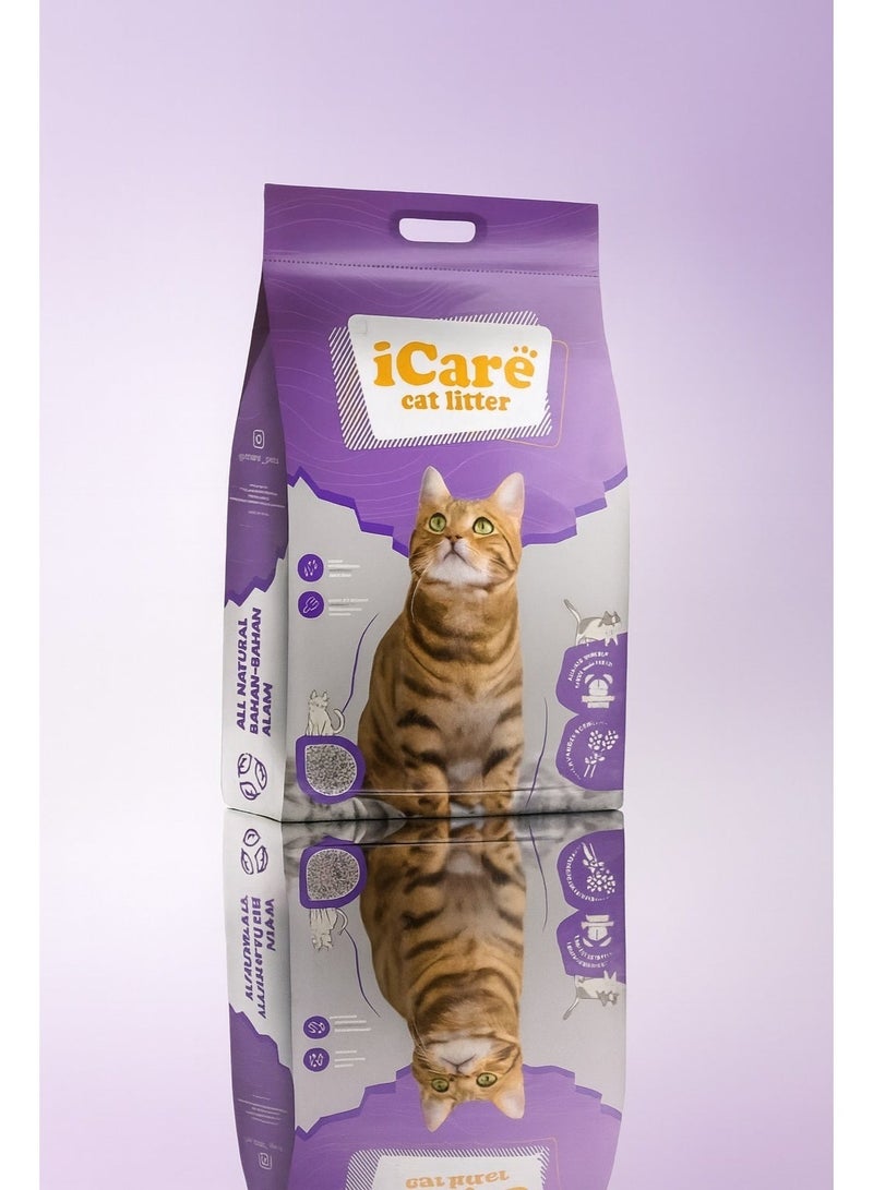 iCare Bentonite Cat Litter - Lavender Flavour - 25L - Image 1