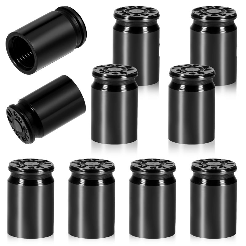 JIYIN 10 PCS Bullet Shaped Valve Stem Caps Aluminum Black Alloy Universal Tire Valve Cap Dustproof Tire Valve Stem Covers for Cars SUV Trucks Bikes Motorcycles Bicycles - Image 3