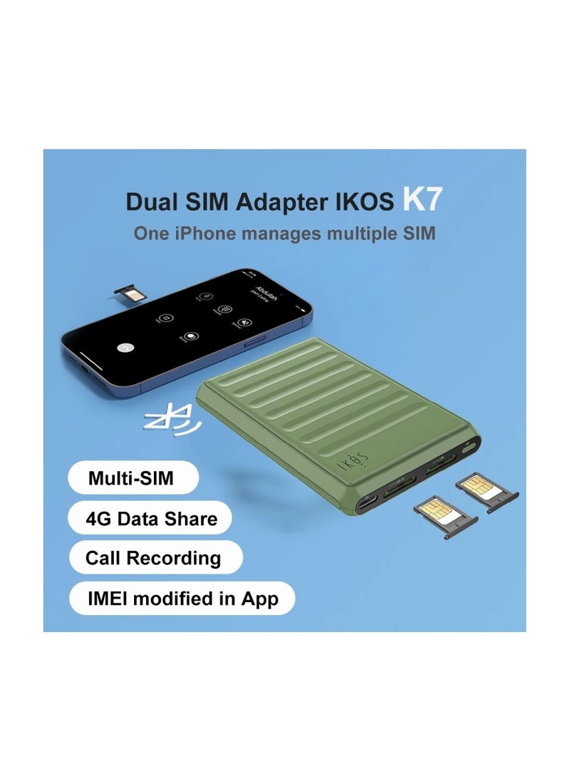 IKOS - IKOS K7 Dual Sim Adapter with 4G Support for iPhone - Image 1