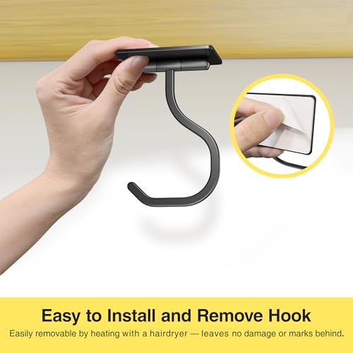 bussdis Short Banana Hook Under Cabinet - 2 Pack Adhesive Banana Hanger Under Counter, Metal Banana Holder Stand for Hanging Bananas or Kitchen Utensil, Keeps Bananas Fresh, Black - Image 5