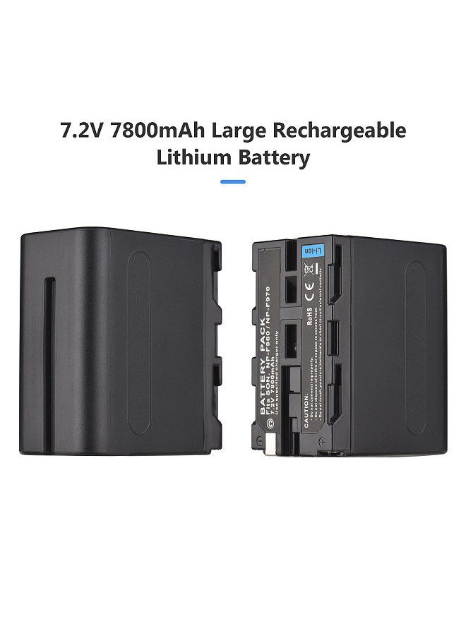 ANDOER - NP-F960/ NP-F970 Camera Battery and Charger Kit 1PC 7.2V 7800mAh Large Rechargeable Battery with USB Cable Replacement for SONY NP-F550 F570 F750 F770 F960 F970 - Image 1