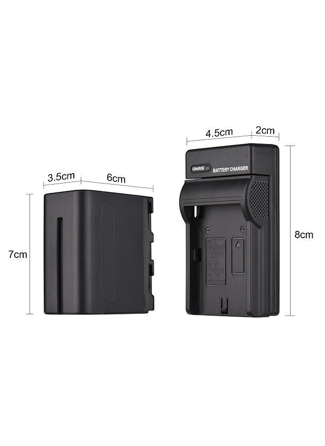 ANDOER - NP-F960/ NP-F970 Camera Battery and Charger Kit 1PC 7.2V 7800mAh Large Rechargeable Battery with USB Cable Replacement for SONY NP-F550 F570 F750 F770 F960 F970 - Image 1