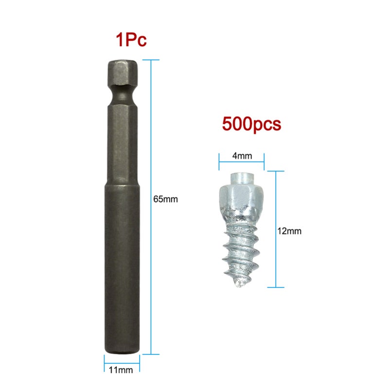 500Pcs Car Tires Studs Screw Snow Tire Studs Spikes Wheel Tyres Snow Chains Studs for Car Motorcycle Tires Winter Universal - Image 5